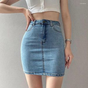 Jupes Jupe en jean pour femmes Y2K Streetwear Sexy Package Hip Mini Femme Style coréen Taille haute Mince Jean court