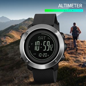 SKMEI 1418 Altímetro Barómetro Termómetro Altitud Hombres Relojes digitales Reloj deportivo Escalada Senderismo Reloj de pulsera Montre Homme