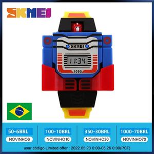 SKMEI enfants montres LED numérique enfants dessin animé sport montres Robot Transformation jouets garçons montres montre enfant 1095 240116