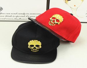 Skull Matel Logo Baseball Cap Hip Hop Hats Snapbacks ajustables Mesh Flat Brimmed Caps para adultos Mens Sun Visor4691828