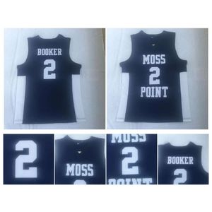SL TOP CALIDAD 2 Devin Booker Moss Point High School Jersey College Basketball Jerseys Blue Ed Sports Camisa