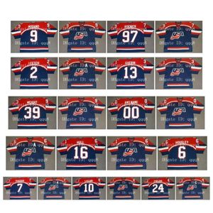 SL Vintage 2002 Team USA Jerseys 16 Brett Hull 6 Phil Housley 7 Keith Tkachuk 10 John Leclair 24 Chris Chelios Custom Hockey Jersey