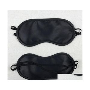 Máscaras para dormir Black Eye Mask Shade Nap Er Blindfold For Slee Travel Soft Poliéster Drop Delivery Health Beauty Vision Care Dhvnr