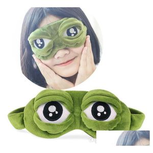 Máscaras para dormir Cute Sad Frog 3D Máscara para los ojos Er Slee Resto divertido Disfraces de cosplay Accesorios Regalo Entrega de la gota Salud Belleza Cuidado de la visión Dh79T
