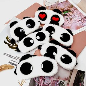 Máscaras para dormir Moda Diseño lindo Felpa Panda Cara Ojo Viaje Dormir Máscara para ojos suave Venda para los ojos Sombra para ojos Cubierta para ojos para dormir portátil