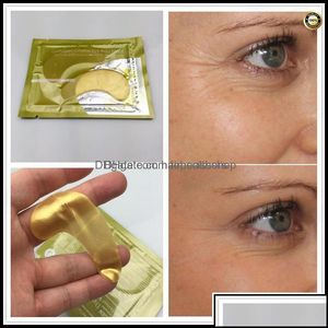 Masques de sommeil Soins de la vue Santé Beauté 2 pièces est 1 paquet de haute qualité masque pour les yeux au collagène cristal d'or vente yeux sous les yeux cernes Dro Dhuev