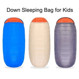 Bolsas de dormir Bolsa de plumón de ganso Niño Niños Niño Niños Bebé Ultraligero Invierno Saco de dormir Camping al aire libre Senderismo Cálido Primavera Verano 231128