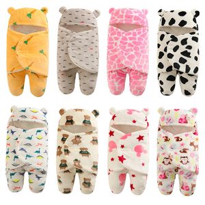 Sleeping Bags Soft born Baby Cartoon Thicken Winter and Autumn Wrap Blankets Envelope Sleepsack 0 9 Months 230918
