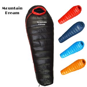 Sleeping Bags Winter Down Sleeping Bag Adult Mummy White Goose Down Warm Sleeping Bag Three Seasons Suitable For Camping Trips 230210