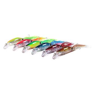 Aparejos de pesca de pez manga 14cm 40g pulpo calamar señuelo plástico duro curricán biónico Artificial Minnow cebo conveniente y práctico