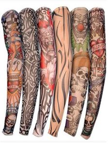 Manga hombres y mujeres de nylon medias de tatuaje temporal de tatuaje sobre mangas falsas de tatuaje230w219b5466491