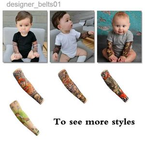 Sleevelet Bras Sleeves 2 pcs Enfants Tatouage Manches Bras Couverture Dessin Animé Impression UV Manches Bras Crème Solaire Respirant Glace Soie Été Tatoo Manches pour Enfants L231216