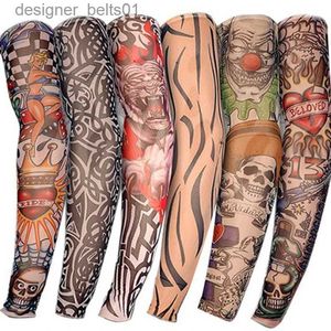 Sleevelet Bras Sleeves 6 SETS Summer Outdoor Cycling VTT Crème solaire Impression 3D Tattoo Sleeve Man Mangas Para Brazo Protection UV Women's Arm SleevesL231216