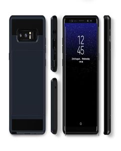 Étui de téléphone avec support de fente pour carte coulissante pour Samsung Galaxy S8 S9 Plus S7 S6 Edge Note 8 hybride en plastique TPU Silicone étuis arrière Cover6622688