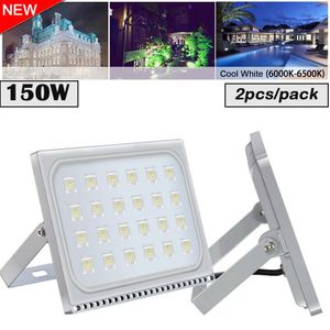 Slim Imperméable 2pcs Lumières Extérieures Projecteurs 150W LED Projecteur Sécurité 110V Blanc Froid