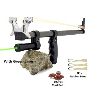 Slingshots Télescopique haute puissance Slingshot avec une bande de caoutchouc plate laser rouge / verte pour les jouets de chasse de chasse à la recherche de chasse à l'extérieur