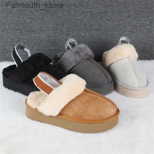 Pantoufles 2022 WGG talon plat spot pantoufles chaudes en peluche vêtements d'extérieur pour femmes chaussures fond épais en gros bottes de coton de neige taille EU34-44 Q230909