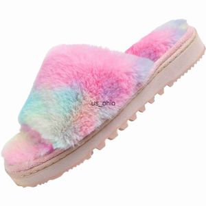 Zapatillas Fluffy Open Toe Slippers for Women Memory Interior Memory Foam Comfy Fuzzy Womens House Slippers Nonslip Soft Faux Fur Slipon J230712