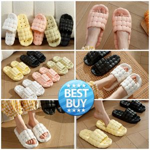 Livraison gratuite pantoufles maison chaussures toboggan chambre salle de bain chaud peluche vivant doux portant des pantoufles ventiler femmes hommes blanc jaune noir rose