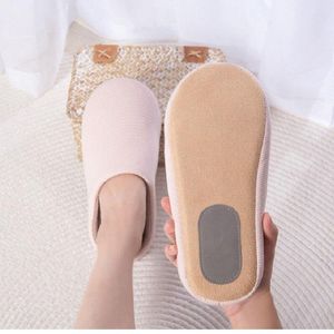 Zapatillas rosa interior suave felpa algodón antideslizante piso zapatos Color sólido calcetines finos para el hogar dormitorio suela de tela