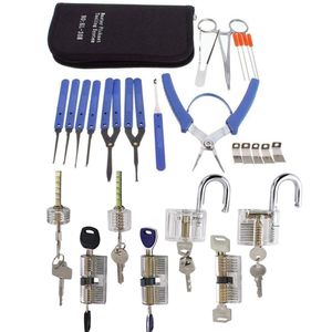 SlotenmakerBenoDigdEden Klom Pick Pick Set Tool avec combinaison de verrous transparent pour pratiquer 7pcs verrouilleurs transparents et pick-clés cassé Télévertez l'outil