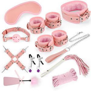 SM Fun – ensemble de 12 pièces de jouets pédagogiques de flirt, menottes, bracelets de cheville, lunettes, fournitures pour adultes, Direct usine EQDS