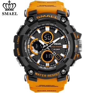 SMAEL 1802 relojes deportivos para hombre, reloj de cuarzo militar de lujo de marca superior, reloj Digital resistente al agua para hombre, reloj Mascul233E