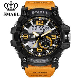 SMAEL hommes montre militaire 50m montre-bracelet étanche LED horloge à Quartz mâle relogios masculino 1617 montres de sport numériques hommes