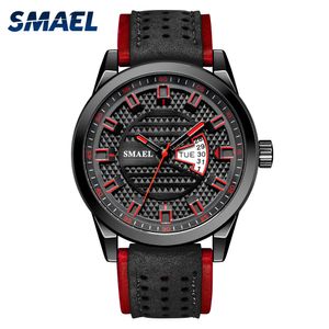 Reloj Smael para Hombre Reloj de cuarzo Japón Movt Reloj resistente al agua caja de acero inoxidable relojes de pulsera de cuero 9120 Reloj para Hombre relojes para Hombre Q0524