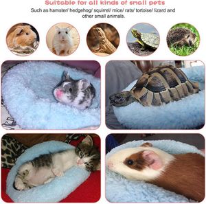 Petit Animal Fournitures Hamster Lit Hérisson Rond Velours Chaud Tapis De Sommeil Pad Pour Animaux Maison Nid Accessoires