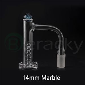 Clou de fumée entièrement soudé Tour de contrôle Quartz Banger Clou à bord biseauté avec marbre de 14 / 22mm pour Dab Rigs Tuyaux d'eau en verre Bong