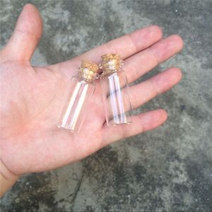 Frascos de vidrio pequeños con corchos Mini botellas de deseos 100 piezas 22 * 50 * 12.5 mm 10 ml