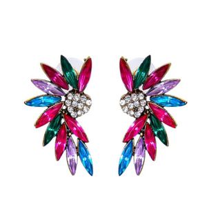 Boucles d'oreilles en forme d'ailes de petit cœur pour femmes, en pierre de cristal acrylique, Piercing, bijoux tendance, cadeau de mariage, GC1247