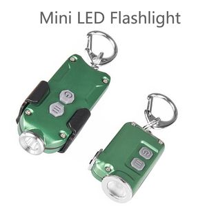 Petite lanterne de poche, Mini lampe de poche, porte-clés, double interrupteur, 4 Modes, torche Rechargeable par USB, lanterne Portable pour la marche nocturne