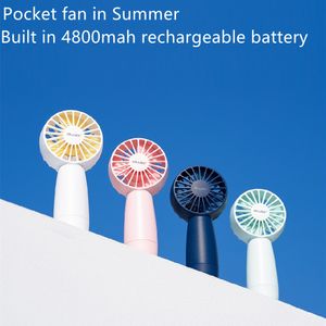 Petit ventilateur portable personnel 4800mAh Pocket Handheld Cooler Mini ventilateurs de refroidissement à la main suspendus Souffleur d'air sec pour cils rechargeable pour radiateur de voyage en plein air d'été