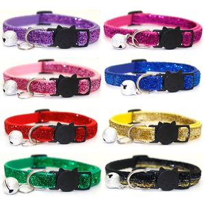 Colliers pour petits animaux de compagnie colliers réglables pour chiots Pleuche Pets avec Bell Cat Snap Buckle Collar Outdoor Indoor Dogs Necklace TH0177