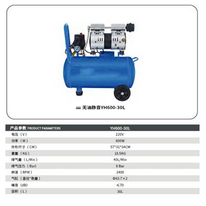 Bomba de aire con compresor de pistón pequeño, 600w, 800W, 980W, poco ruido, el favorito del reparador