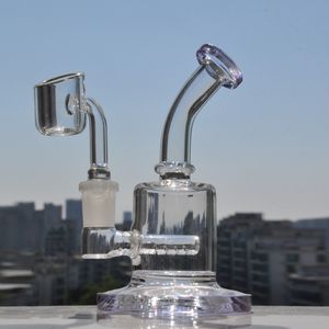 Small Purple dab rig vaso de agua bong mini bongs pipas hookah accesorios para fumar vidrio embriagador nuevo reciclador plataforma petrolera 14 mm banger barato