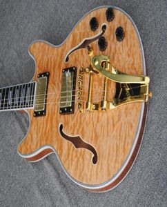 Tamaño pequeño ES 339 Cuerpo semi hueco Tabaco Sunburst acolchado Maple Jazz Guitarra Electric Guitar Double F Pickguard de tortuga roja D5275092