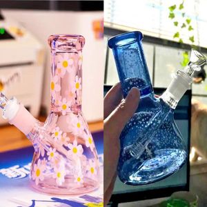 Vaso de agua Bongs Tubo de vidrio grueso Cachimbas Shisha Glass Bubbler Dab Rigs Fumar Downstem Perc con junta de 14 mm