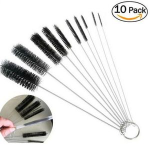 1PC Nylon Straw Brush Cleaner Bottle Brush Tube Pipe Small Long Cup Kitchen Bath Home Cleaning Tool 10Pcs Set