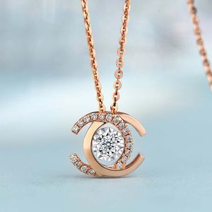 Collier intelligent en diamant double C pour femme, luxe et populaire, pendentif polyvalent, chaîne de collier en véritable diamant sud-africain, cadeau de Saint-Valentin pour petite amie