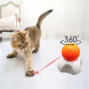 Smart Elektrische Kat Speelgoed Automatische Roterende Laser Kat Speelgoed 360 Graden Plagen Huisdier Kitten Interactieve Elektronische Bal Speelgoed voor katten 211122