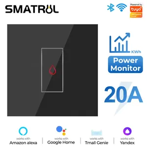 Contrôle de la maison intelligente 20A moniteur de puissance Tuya Wifi chauffe-eau chaudière interrupteur tactile climatiseur synchronisation de la lumière mur ue pour Alexa Google