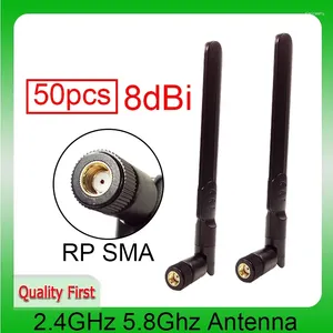 Smart Home Control 50pcs Antenne 2,4 GHz 5 GHz 5,8 GHz Connecteur 8dBi RP-SMA Antenne Wifi double bande SMA Câble d'extension coaxial mâle à femelle