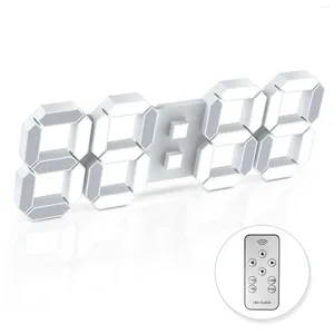 Control de hogar inteligente Edup 3D LED Reloj de pared digital grande con alarma remota Hora / Fecha / Temp Display WallTable Modern D