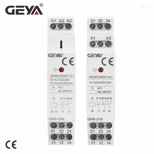 Control de hogar inteligente GEYA GR8 Interruptor intermedio AC / DC12V 24V 48V 110V AC230V Relé auxiliar 8A 16A 1SPDT 2SPDT 3SPDT electrónico