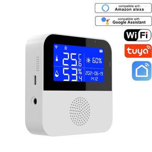 Smart Home Control Tuya Wifi Détection de capteur de température et d'humidité en temps réel sans fil avec écran LCD de 2,9 pouces Chargement USB