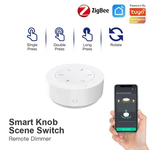 Bouton de contrôle pour maison intelligente Tuya ZigBee, interrupteur sans fil, bouton de scène, variateur à distance, alimenté par batterie, automatisation, application de vie de scénario