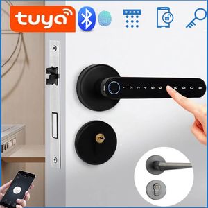 Smart Lock Tuya Smart Locks Bluetooth Biométrique Empreinte Digitale Mot de Passe Clé Déverrouiller Numérique Électronique Serrure De Porte App À Distance Pour Chambre Maison 230630